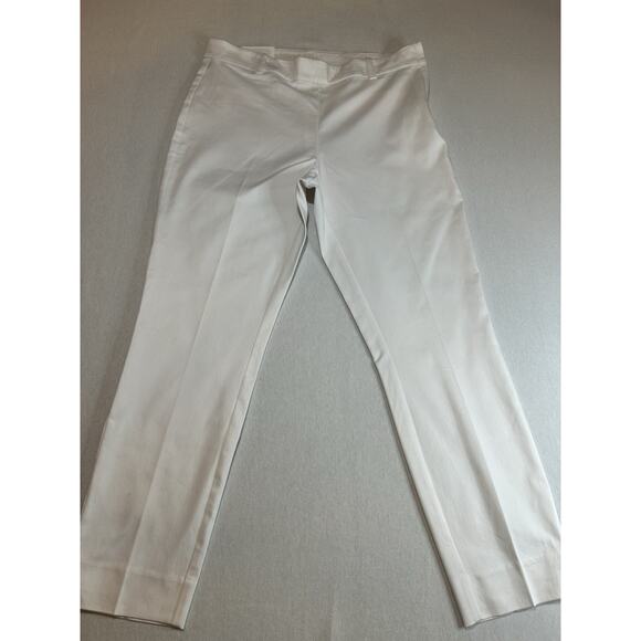 H&M White Super Stretch Pants dress slacks‎ side zipper Womens 12 - Picture 2 of 10